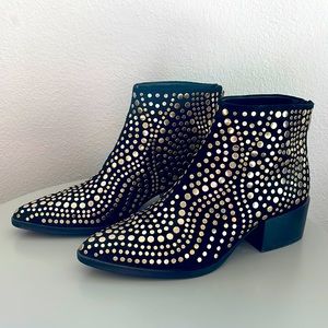 Vince Camuto Gold Studded Booties, Size 7.5